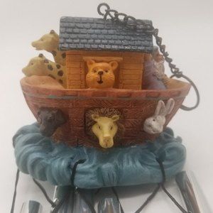 Noahs Ark Atop The Waves Various Animals Poly Resin 18 Inch Long Windchimes